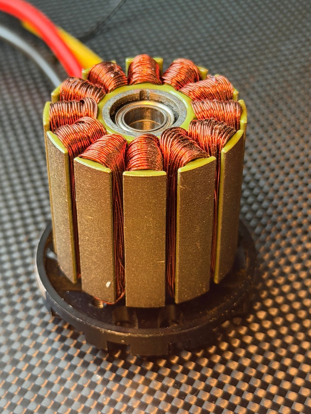 Motor stator with copper windings